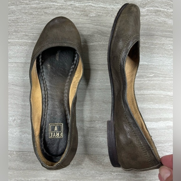 Frye Carson Round Toe Leather Sole Ballet Flats 7B - Picture 9 of 13